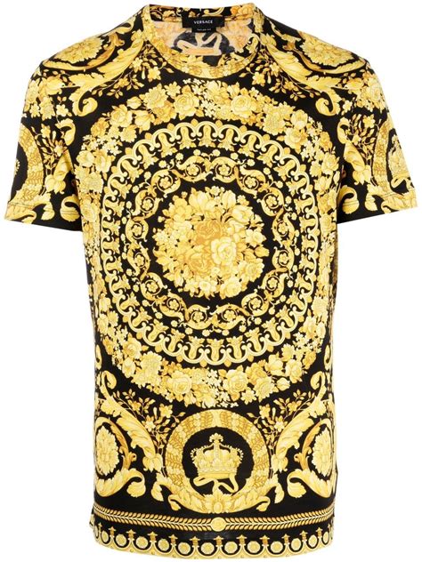 versace collection st barocco crewneck cotton t-shirt|Versace Barocco T.